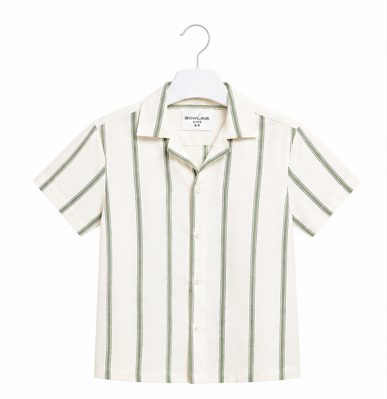 قميص أولادي مخطط أخضر